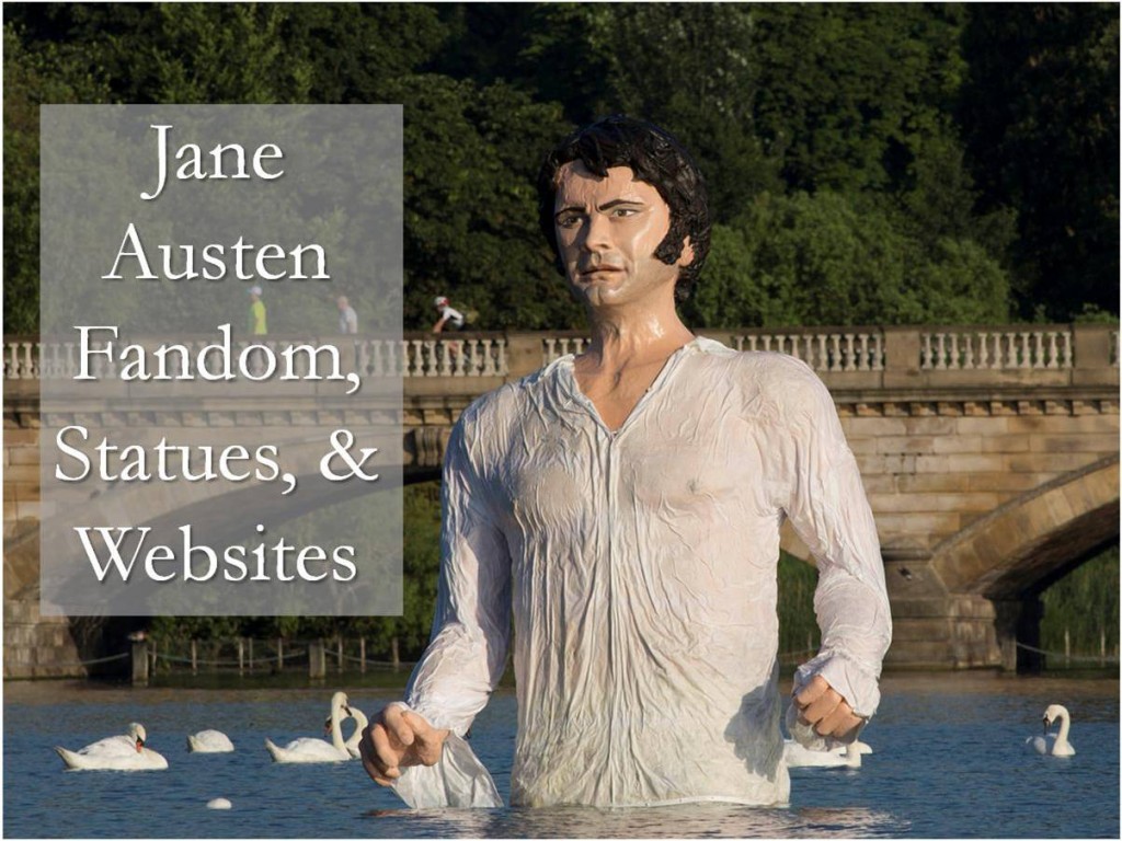 Jane Austen Fandom, Statues, and Websites Button