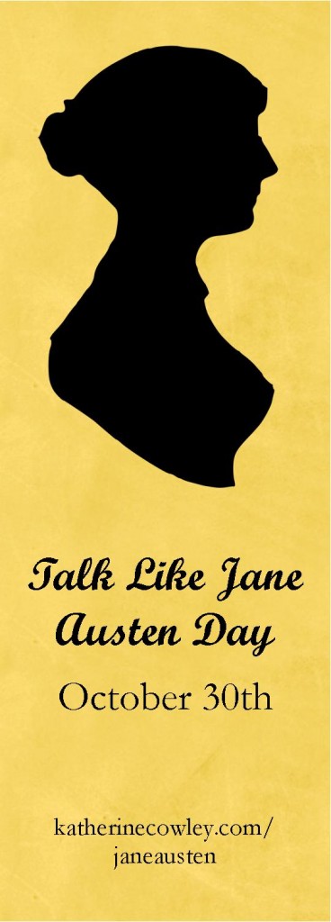 Talk Like Jane Austen Day Bookmark Freebie