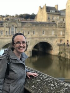 Katherine next to the river in Bath, England