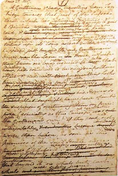 A page from the manuscript of Sanditon