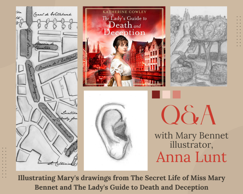 Q&A with Mary Bennet Illustrator, Anna Lunt. Illustrating Mary's drawings from The Secret Life of Miss Mary Bennet and The Lady's Guide to Death and Deception