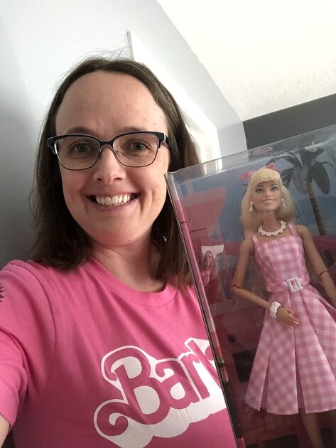 Me with my Margot Robbie Barbie doll